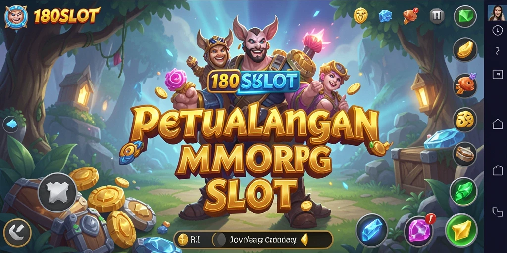 Tangkapan layar permainan 180SLOT menampilkan aksi seru dalam permainan slot MMORPG.