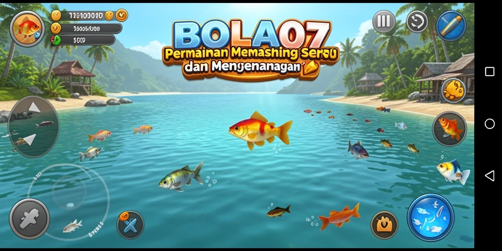Screenshot gameplay BOLA07 dengan serunya pengalaman memancing.