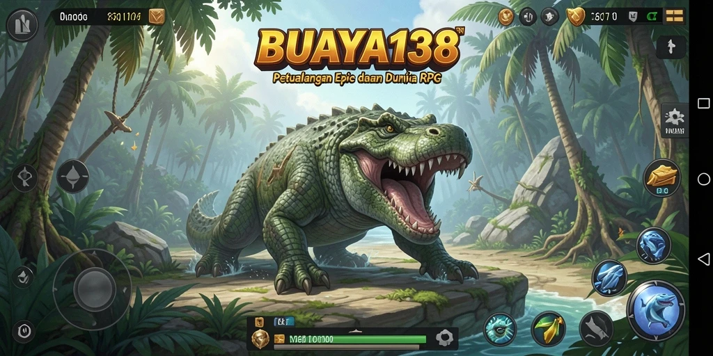 Tampilan gameplay BUAYA138 dengan misi seru dan pertarungan menegangkan.