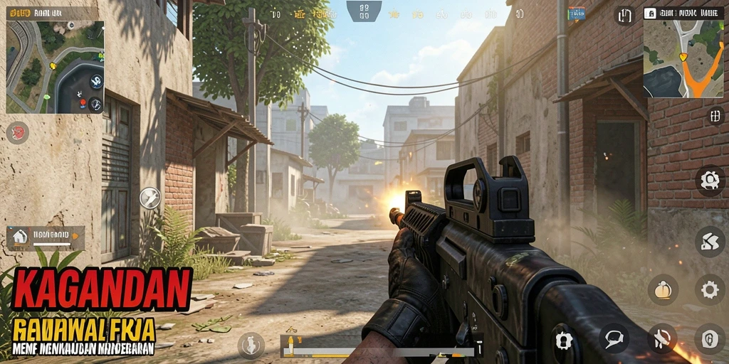 Tangkapan layar KAGANDAN menunjukkan aksi intens dalam pertempuran FPS.