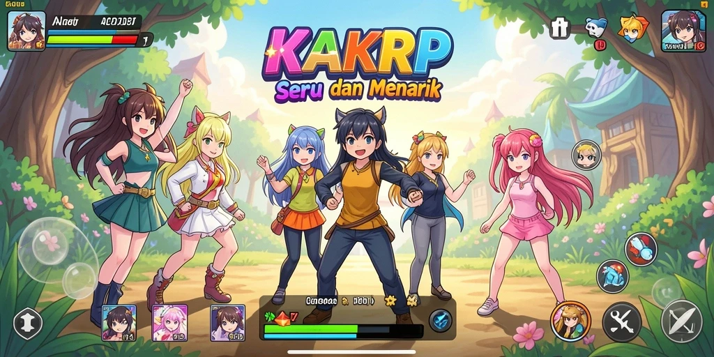 Screenshot menampilkan karakter utama dalam pertempuran Epic Anime.