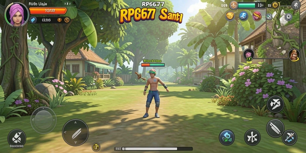 Tampilan gameplay RP6677 yang cerah dan menyenangkan.