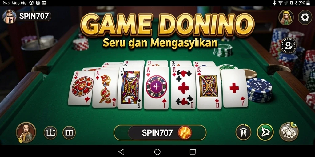 Tampilan gameplay Domino yang menegangkan dalam SPIN707.