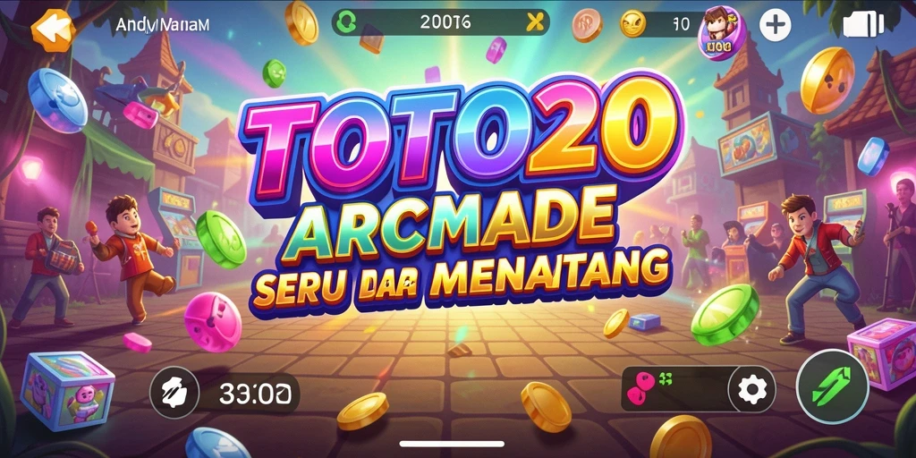 Screenshot TOTO20 menampilkan aksi gameplay arcade yang dinamis.